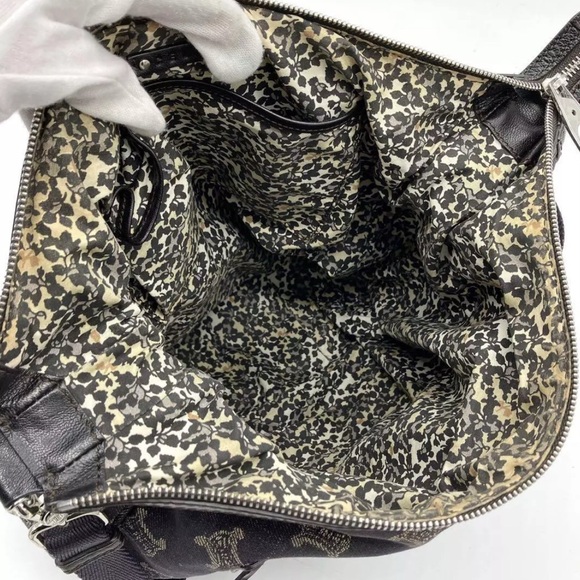 CELINE Denim Macadam Triomphe Indigo Blue Shoulder Bag - Picture 2 of 9